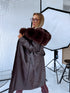 "PUDDING CV2184" Faux Leather Trench – Brown